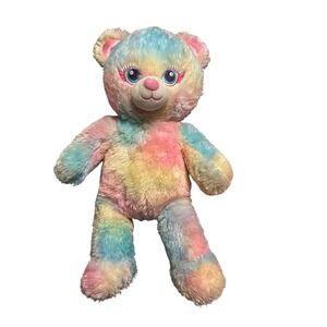 [Pastelcore] Kids Build-A-Bear Tinkerbell Rainbow Tie-Dye Plush 16" Multi-Color